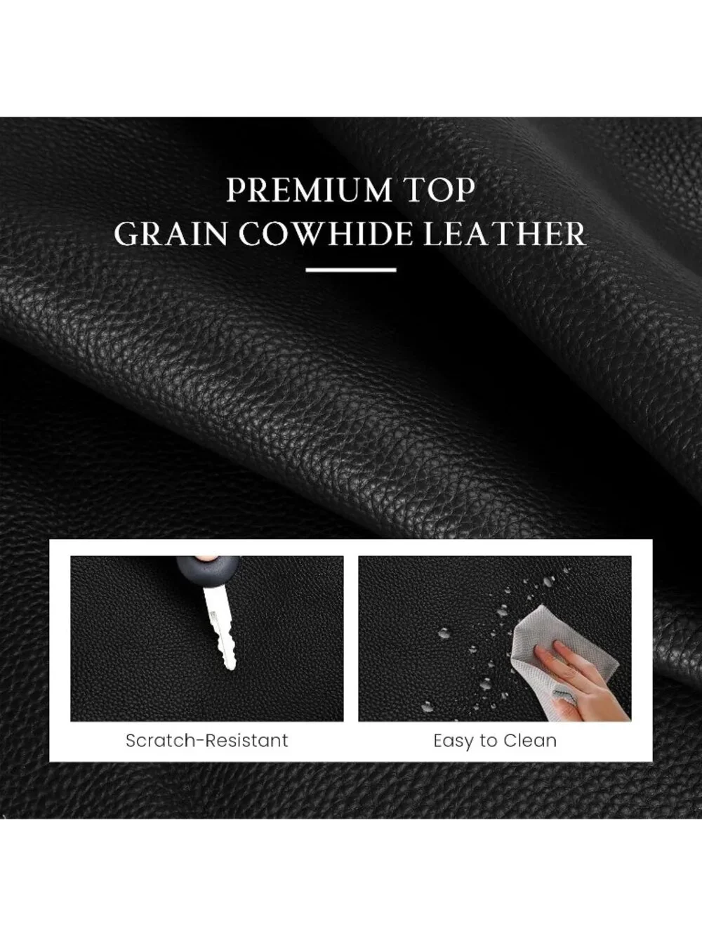 Women's Black Genuine Leather Fashion Anti Theft Trendy Purse with RFID Handbag